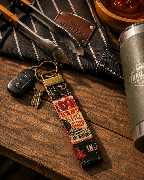 BBQ Print Keychain lifestyle view