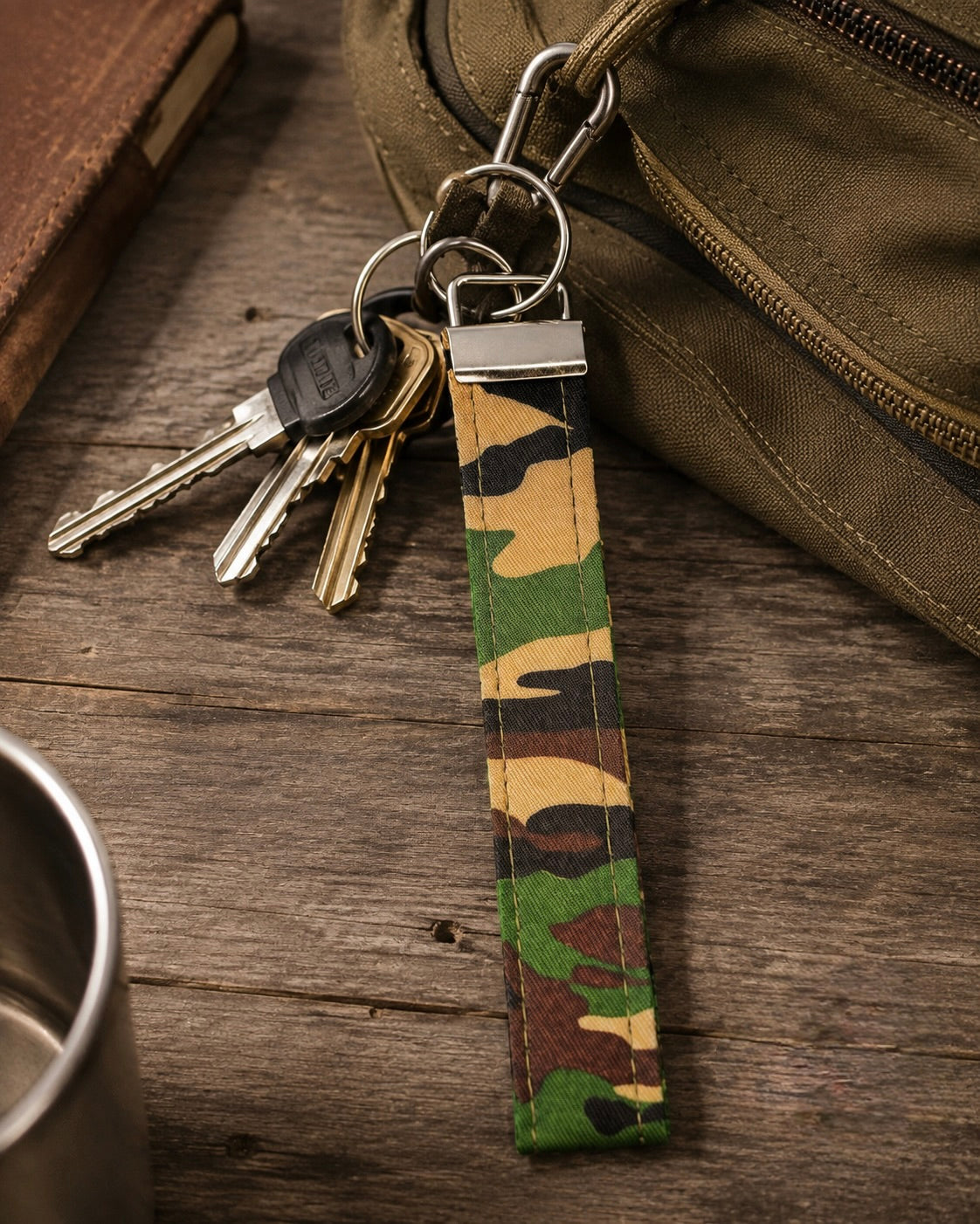Camo Print Keychain lifestyle view