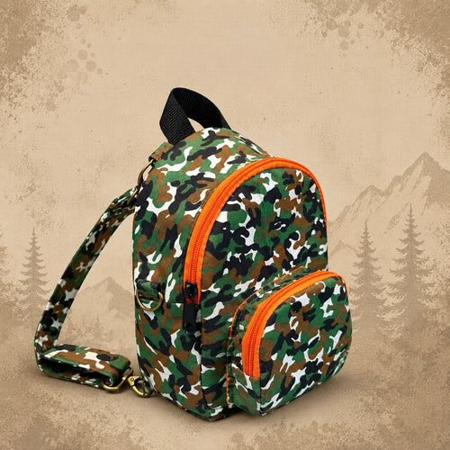 Black, Green & Brown Camo Mini Backpack product view 2