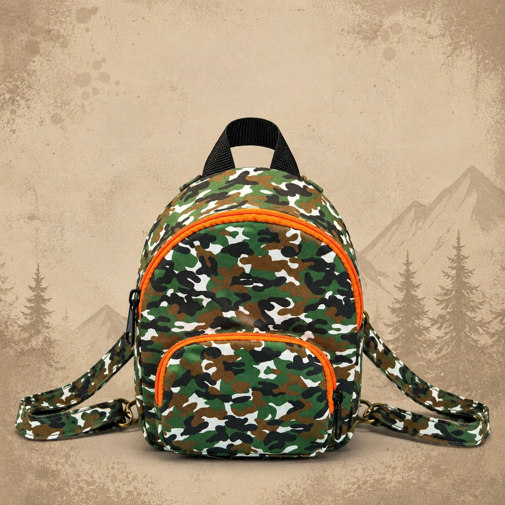 Black, Green & Brown Camo Mini Backpack product view 6