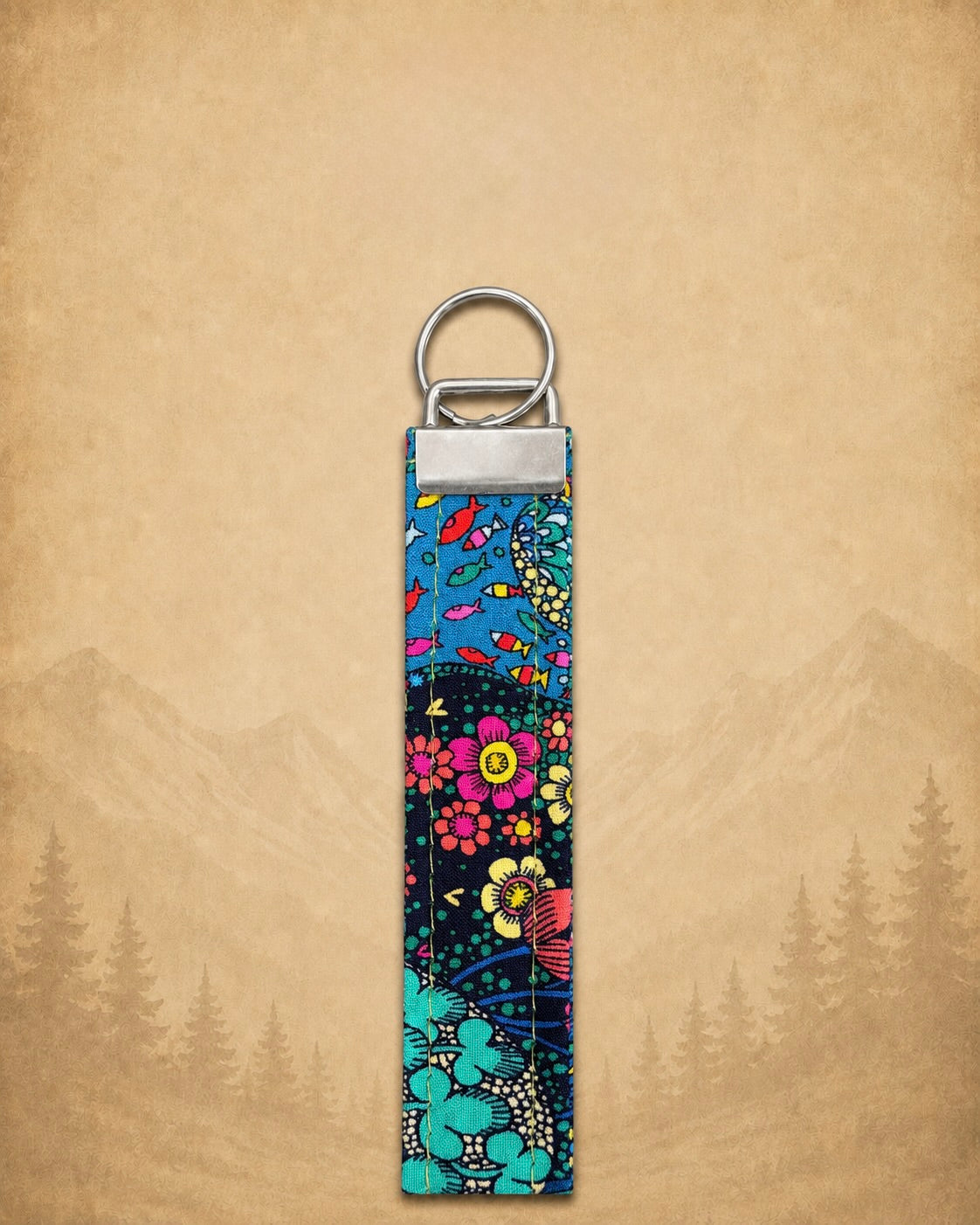 70s Groovy Print Keychain product view 2