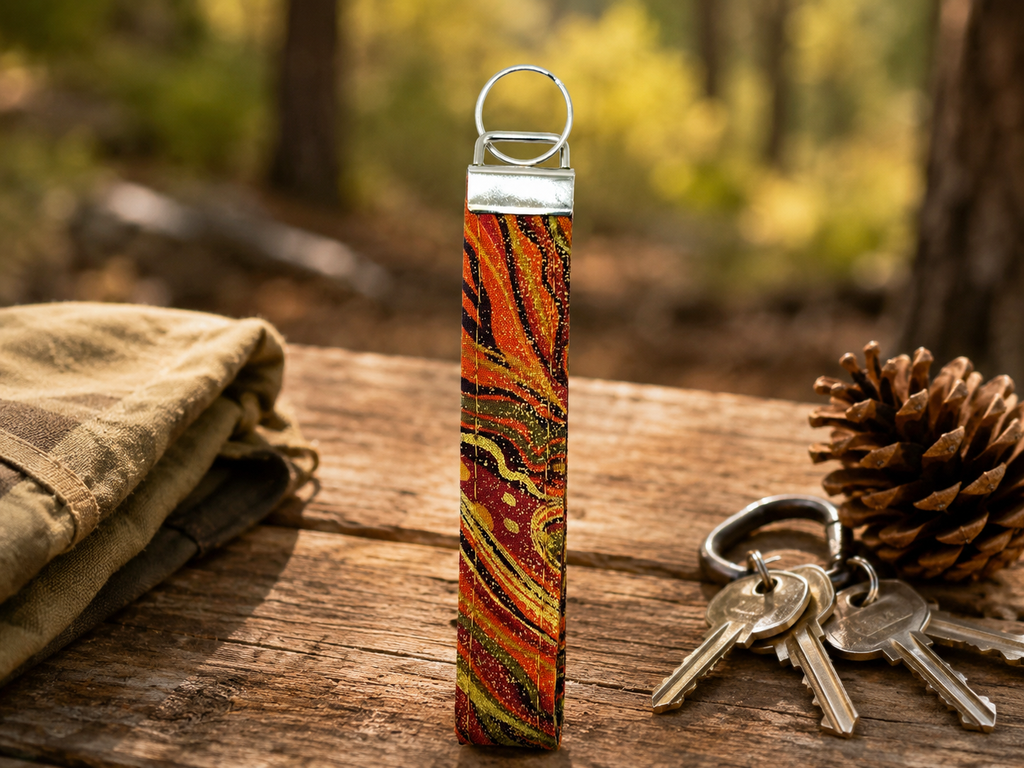 Metallic Wave Keychain lifestyle view