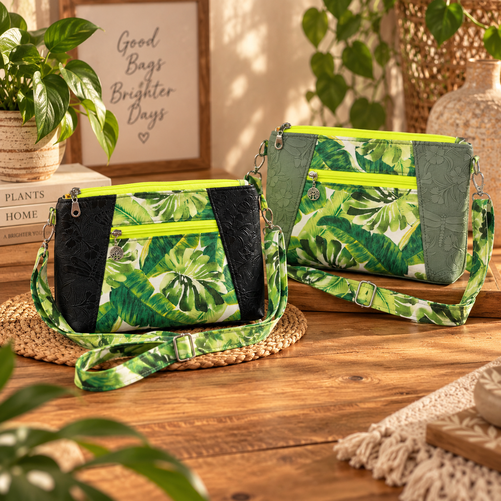 Neon Leaf Crossbody Bag lifestyle view