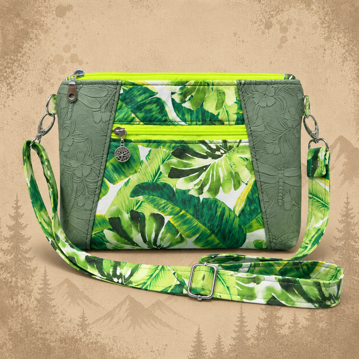 Neon Leaf Crossbody Bag product view 3