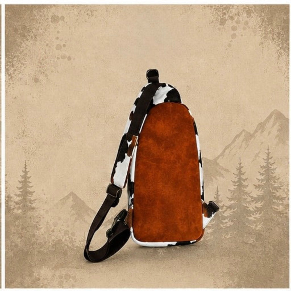 Cow Print Sling Bag back view