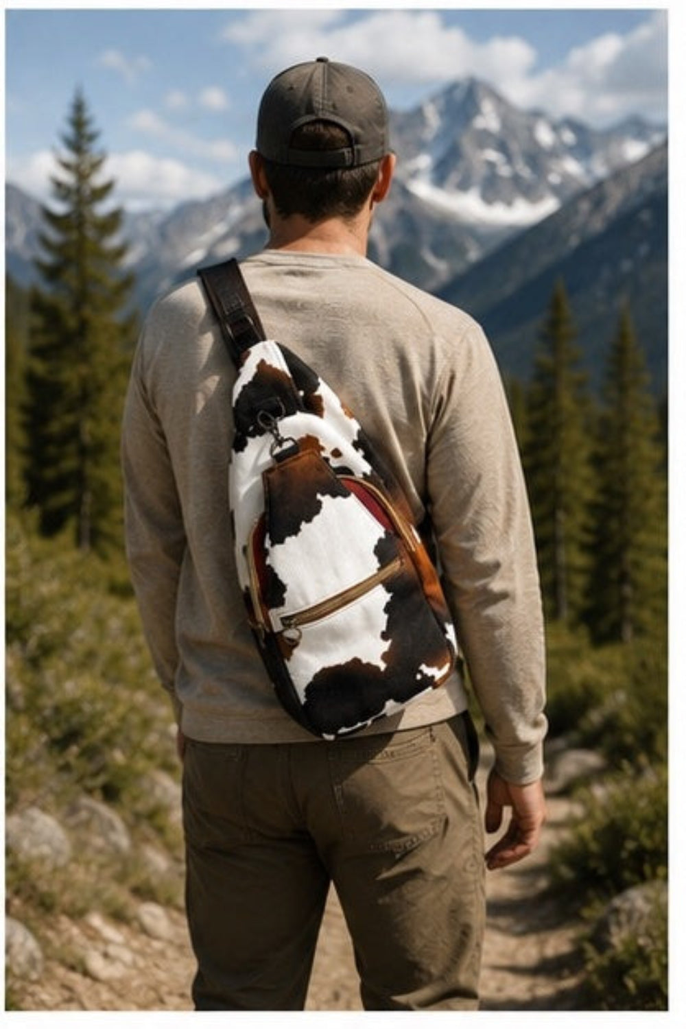 Cow Print Sling Bag lifestyle view