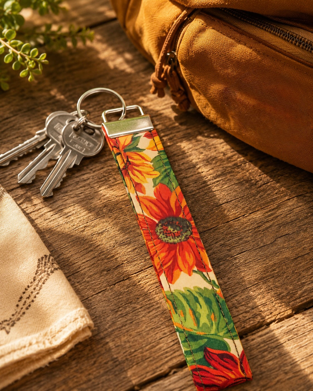 Sunflower Keychain lifestyle view