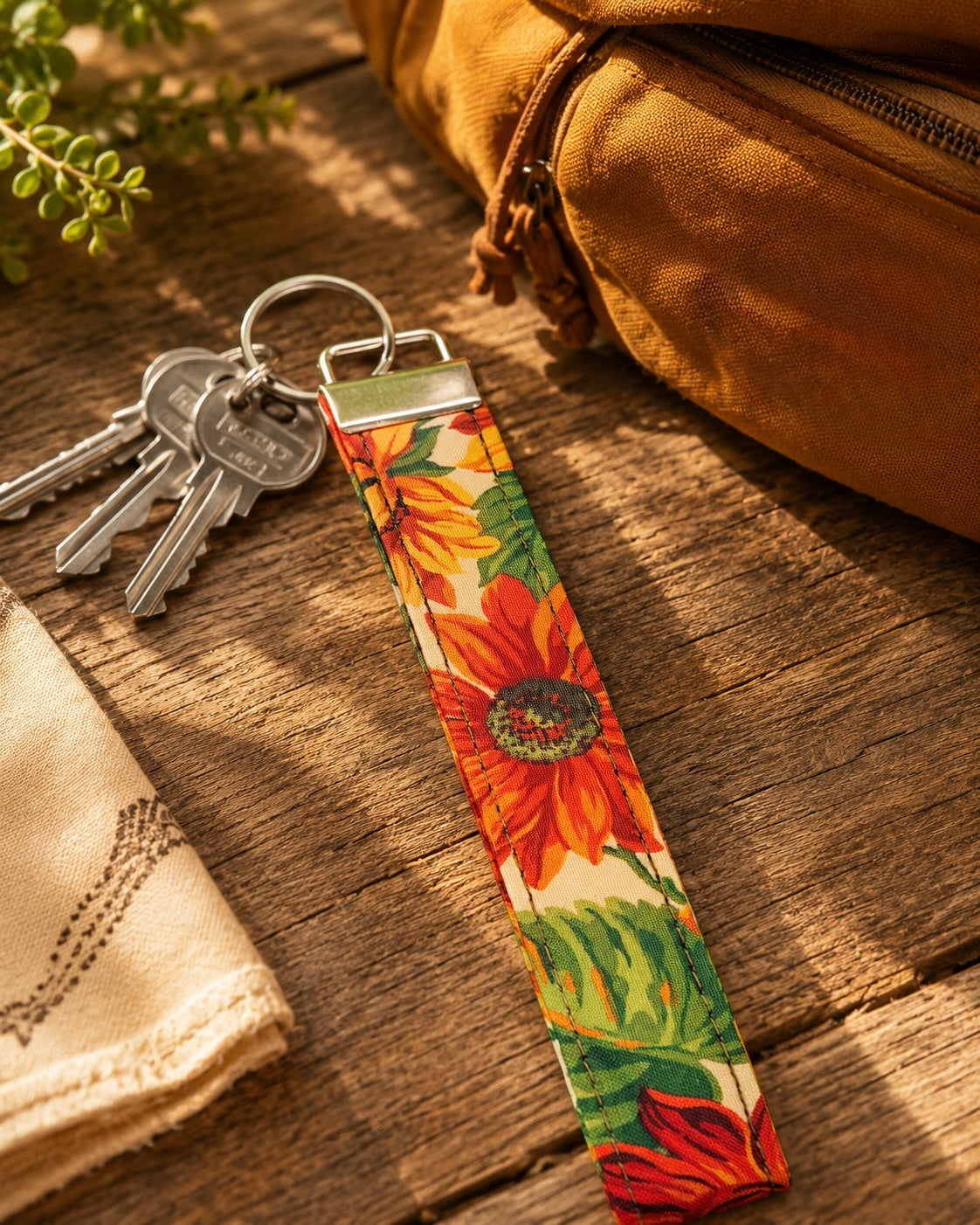 Sunflower Keychain lifestyle view